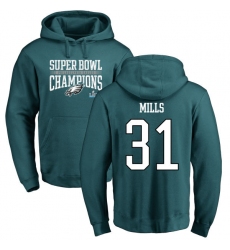 Nike Philadelphia Eagles #31 Jalen Mills Green Super Bowl LII Champions Pullover Hoodie