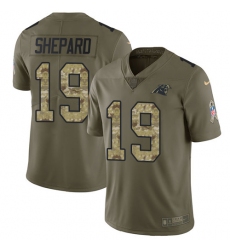 Men's Nike Carolina Panthers #19 Russell Shepard Limited Olive/Camo 2017 Salute to Service NFL Jersey