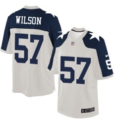 Men's Nike Dallas Cowboys #57 Damien Wilson Limited White Throwback Alternate NFL Jersey