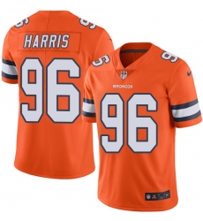 Men's Nike Denver Broncos #96 Shelby Harris Elite Orange Rush Vapor Untouchable NFL Jersey