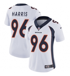 Women's Nike Denver Broncos #96 Shelby Harris White Vapor Untouchable Limited Player NFL Jersey