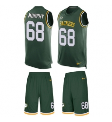 Men's Nike Green Bay Packers #68 Kyle Murphy Limited Green Tank Top Suit NFL Jersey