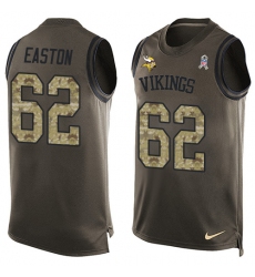 Men's Nike Minnesota Vikings #62 Nick Easton Limited Green Salute to Service Tank Top NFL Jersey
