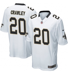 Men's Nike New Orleans Saints #20 Ken Crawley Game White NFL Jersey