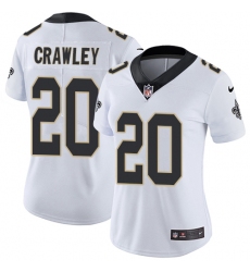 Women's Nike New Orleans Saints #20 Ken Crawley White Vapor Untouchable Elite Player NFL Jersey
