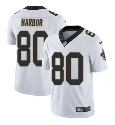 Men's Nike New Orleans Saints #80 Clay Harbor White Vapor Untouchable Limited Player NFL Jersey