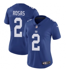 Women's Nike New York Giants #2 Aldrick Rosas Royal Blue Team Color Vapor Untouchable Limited Player NFL Jersey