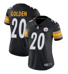 Women's Nike Pittsburgh Steelers #20 Robert Golden Black Team Color Vapor Untouchable Limited Player NFL Jersey