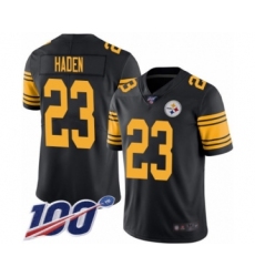 Men's Pittsburgh Steelers #23 Joe Haden Limited Black Rush Vapor Untouchable 100th Season Football Jersey