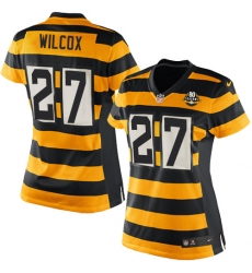 Women's Nike Pittsburgh Steelers #27 J.J. Wilcox Game Yellow/Black Alternate 80TH Anniversary Throwback NFL Jersey