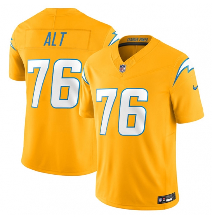 Men's Los Angeles Chargers #76 Joe Alt Gold 2025 F.U.S.E. Alternate Vapor Limited Football Stitched Jersey