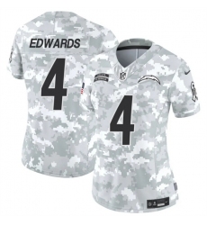 Women's Los Angeles Chargers #4 Gus Edwards 2024 F.U.S.E Arctic Camo Salute To Service Limited Stitched Football Jersey(Run Small)