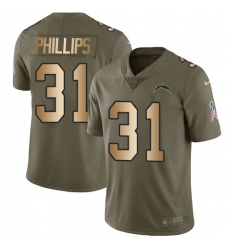 Youth Nike Los Angeles Chargers #31 Adrian Phillips Limited Olive/Gold 2017 Salute to Service NFL Jersey