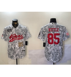 Men's San Francisco 49ers #85 George Kittle Arctic Camo 2024 Salute to Service Stitched Baseball Jerseys