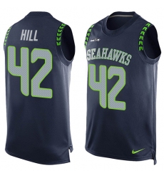 Men's Nike Seattle Seahawks #42 Delano Hill Limited Steel Blue Player Name & Number Tank Top NFL Jersey