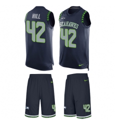 Men's Nike Seattle Seahawks #42 Delano Hill Limited Steel Blue Tank Top Suit NFL Jersey