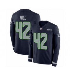 Youth Nike Seattle Seahawks #42 Delano Hill Limited Navy Blue Therma Long Sleeve NFL Jersey