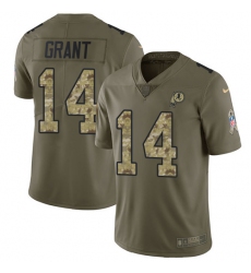 Men's Nike Washington Redskins #14 Ryan Grant Limited Olive/Camo 2017 Salute to Service NFL Jersey