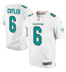 Men's Nike Miami Dolphins #6 Jay Cutler Elite White NFL Jersey