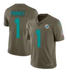 Youth Nike Miami Dolphins #1 Cody Parkey Limited Olive 2017 Salute to Service NFL Jersey