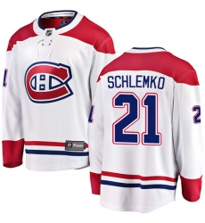 Men's Montreal Canadiens #21 David Schlemko Authentic White Away Fanatics Branded Breakaway NHL Jersey