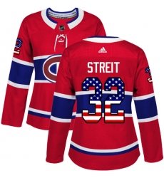 Women's Adidas Montreal Canadiens #32 Mark Streit Authentic Red USA Flag Fashion NHL Jersey