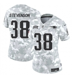 Women's New England Patriots #38 Rhamondre Stevenson 2024 F.U.S.E Arctic Camo Salute To Service Limited Stitched Jersey(Run Small)