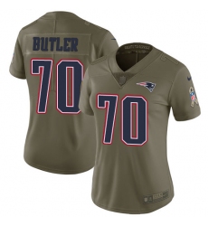 Women's Nike New England Patriots #70 Adam Butler Limited Olive 2017 Salute to Service NFL Jersey