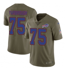 Youth Nike Buffalo Bills #75 Eddie Yarbrough Limited Olive 2017 Salute to Service NFL Jersey