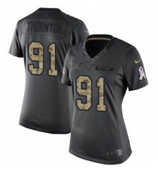 Women's Nike Buffalo Bills #91 Cedric Thornton Limited Black 2016 Salute to Service NFL Jersey