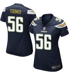 Women's Nike Los Angeles Chargers #56 Korey Toomer Game Navy Blue Team Color NFL Jersey