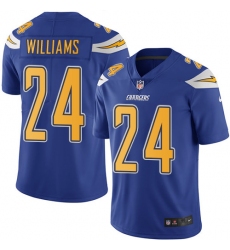 Men's Nike Los Angeles Chargers #24 Trevor Williams Elite Electric Blue Rush Vapor Untouchable NFL Jersey