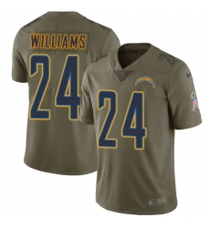Youth Nike Los Angeles Chargers #24 Trevor Williams Limited Olive 2017 Salute to Service NFL Jersey