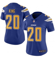 Women's Nike Los Angeles Chargers #20 Desmond King Limited Electric Blue Rush Vapor Untouchable NFL Jersey