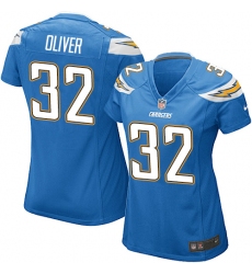 Women's Nike Los Angeles Chargers #32 Branden Oliver Game Electric Blue Alternate NFL Jersey