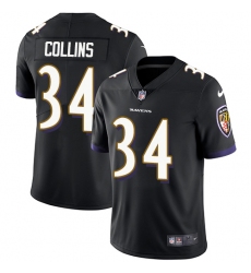 Men's Nike Baltimore Ravens #34 Alex Collins Black Alternate Vapor Untouchable Limited Player NFL Jersey