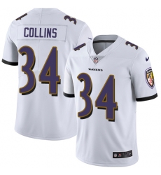 Youth Nike Baltimore Ravens #34 Alex Collins White Vapor Untouchable Limited Player NFL Jersey