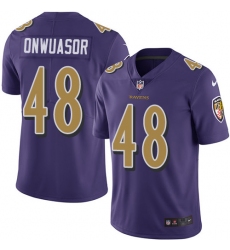 Men's Nike Baltimore Ravens #48 Patrick Onwuasor Elite Purple Rush Vapor Untouchable NFL Jersey