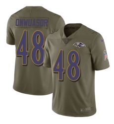 Men's Nike Baltimore Ravens #48 Patrick Onwuasor Limited Olive 2017 Salute to Service NFL Jersey