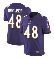 Men's Nike Baltimore Ravens #48 Patrick Onwuasor Purple Team Color Vapor Untouchable Limited Player NFL Jersey
