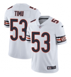 Men's Nike Chicago Bears #53 John Timu White Vapor Untouchable Limited Player NFL Jersey