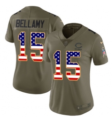 Women's Nike Chicago Bears #15 Josh Bellamy Limited Olive/USA Flag Salute to Service NFL Jersey