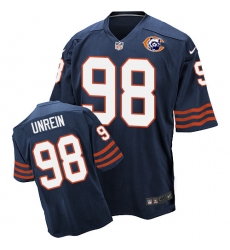 Men's Nike Chicago Bears #98 Mitch Unrein Elite Navy Blue Throwback NFL Jersey