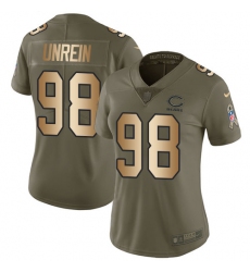 Women's Nike Chicago Bears #98 Mitch Unrein Limited Olive/Gold Salute to Service NFL Jersey