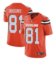 Men's Nike Cleveland Browns #81 Rashard Higgins Orange Alternate Vapor Untouchable Limited Player NFL Jersey