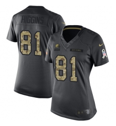 Women's Nike Cleveland Browns #81 Rashard Higgins Limited Black 2016 Salute to Service NFL Jersey