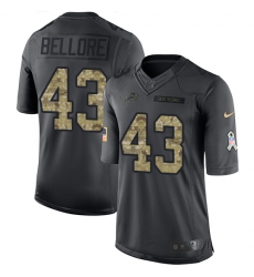 Youth Nike Detroit Lions #43 Nick Bellore Limited Black 2016 Salute to Service NFL Jersey