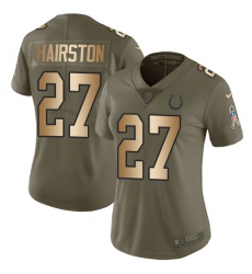 Women's Nike Indianapolis Colts #27 Nate Hairston Limited Olive/Gold 2017 Salute to Service NFL Jersey
