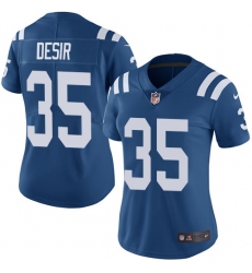 Women's Nike Indianapolis Colts #35 Pierre Desir Royal Blue Team Color Vapor Untouchable Limited Player NFL Jersey