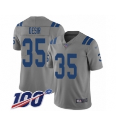 Youth Indianapolis Colts #35 Pierre Desir Limited Gray Inverted Legend 100th Season Football Jersey